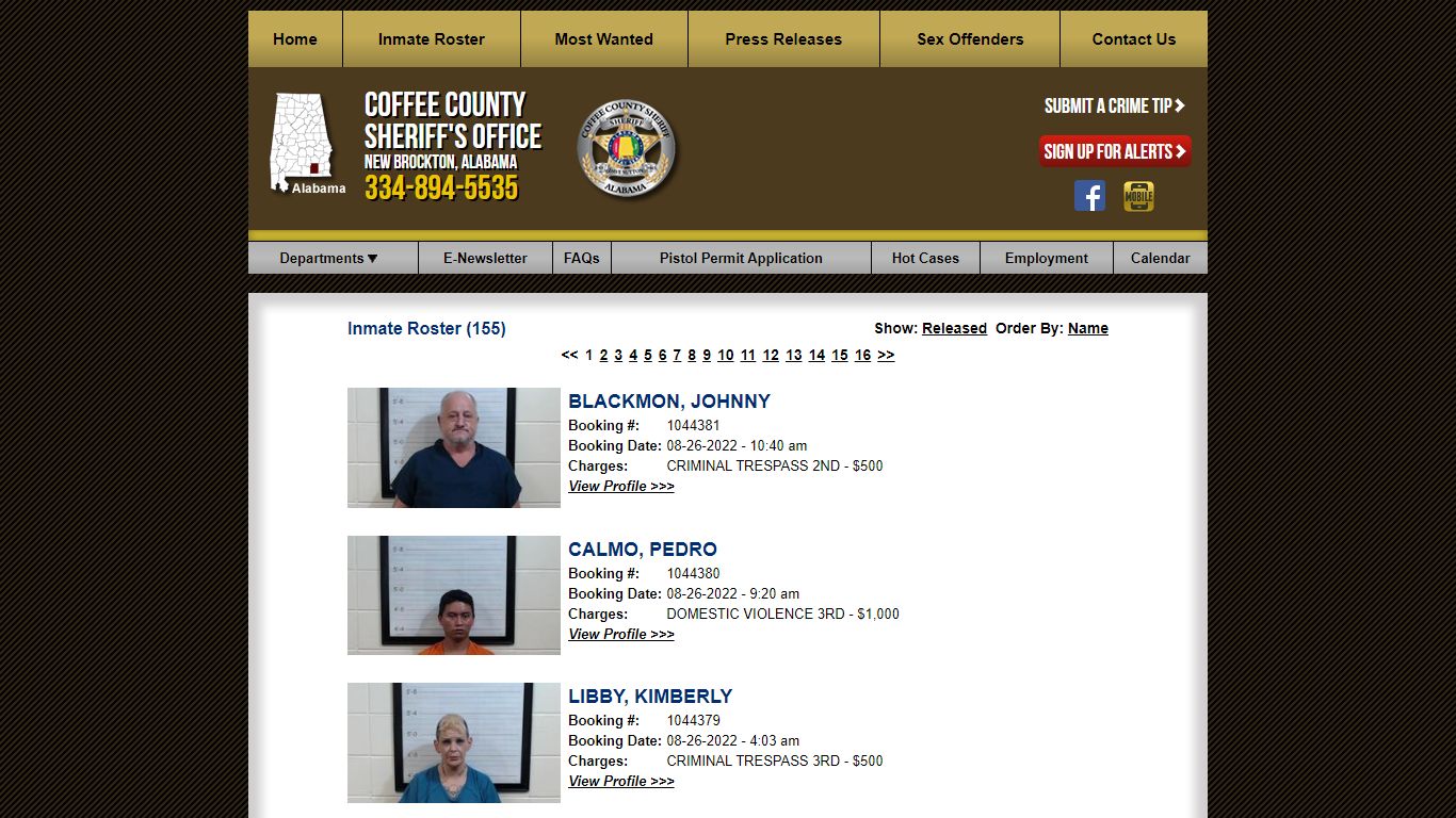 Inmate Roster - Current Inmates Booking Date Descending - Coffee County ...